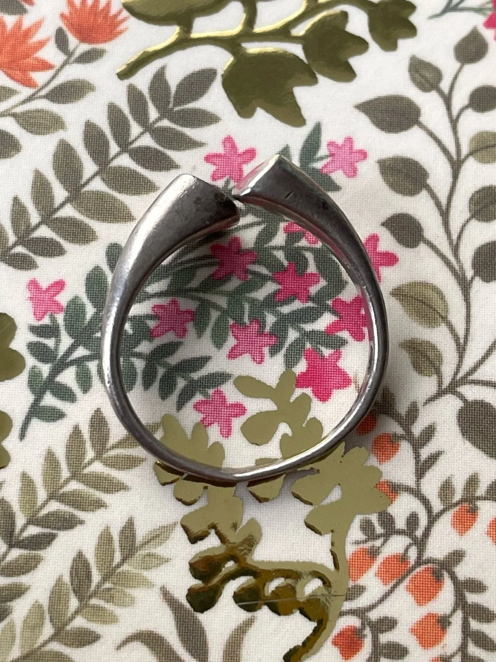Vintage stamped 925 sterling silver torque ring sz 6-6.25 sleek minimalist